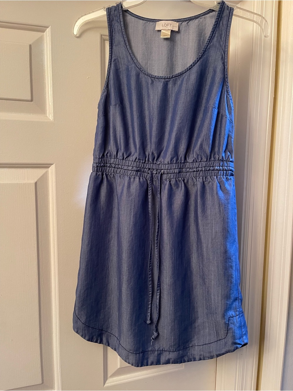 LOFT Women’s Petite Indigo Sleeveless Drawstring Dress